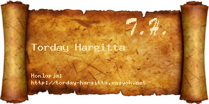 Torday Hargitta névjegykártya